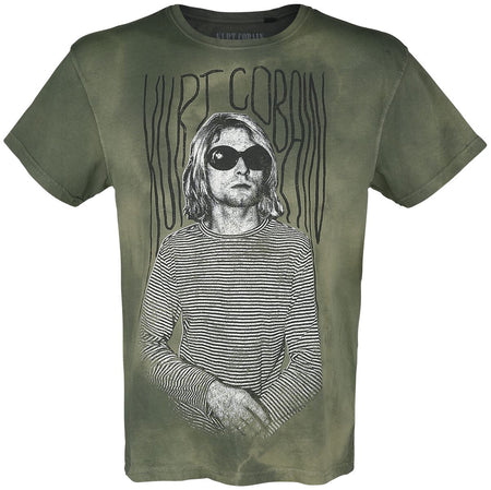 T-Shirt Manches courtes  de Kurt Cobain - REX Stripes - S à XXL - pour Homme - kaki - Kurt Cobain