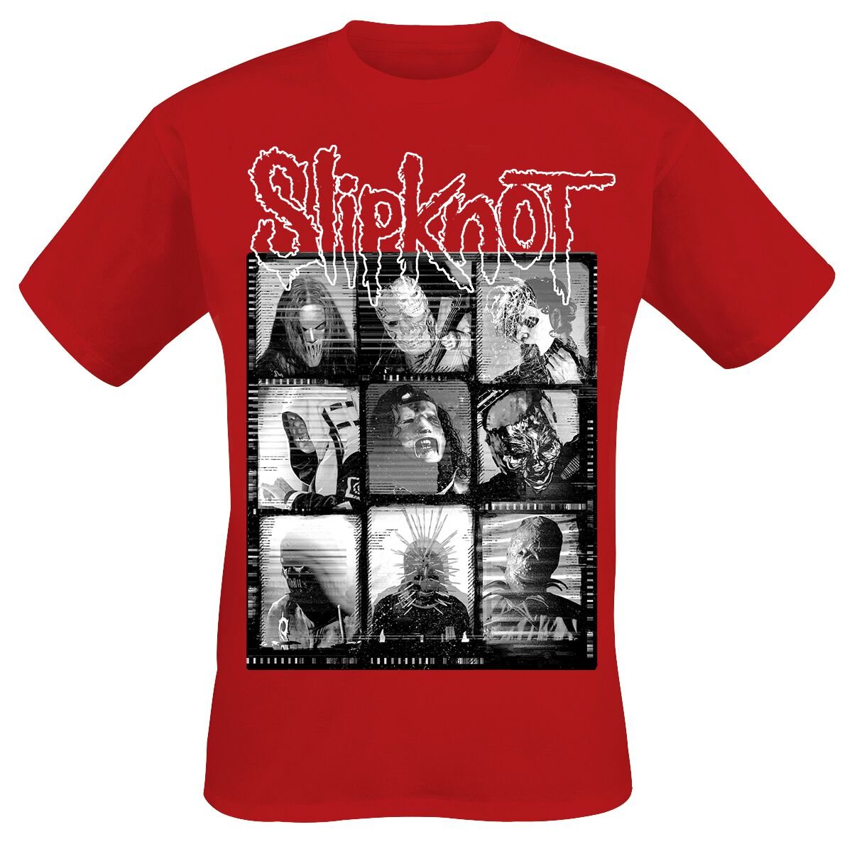T-Shirt Manches courtes  de Slipknot - Grid Photo - M à L - pour Homme - rouge - Slipknot