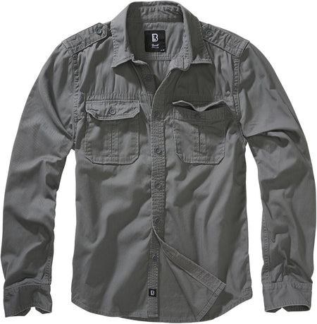 Chemise manches longues  de Brandit - Haut Manches Longues Vintage - S à 5XL - pour Homme - anthracite - Brandit