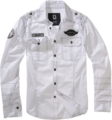 Chemise manches longues  de Brandit - Chemise Manches Longues Luis - S à 5XL - pour Homme - blanc - Brandit