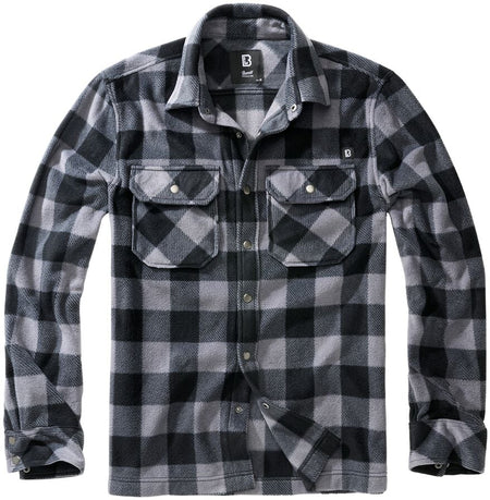 Chemise manches longues  de Brandit - Chemise Polaire Jeff - S à 5XL - pour Homme - noir/gris - Brandit