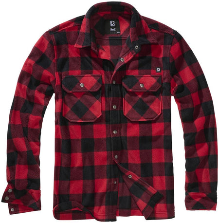 Chemise manches longues  de Brandit - Chemise Polaire Jeff - S à 5XL - pour Homme - noir/rouge - Brandit