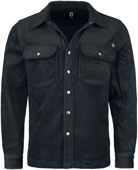 Chemise manches longues  de Brandit - Chemise Polaire Jeff - S à 5XL - pour Homme - noir - Brandit