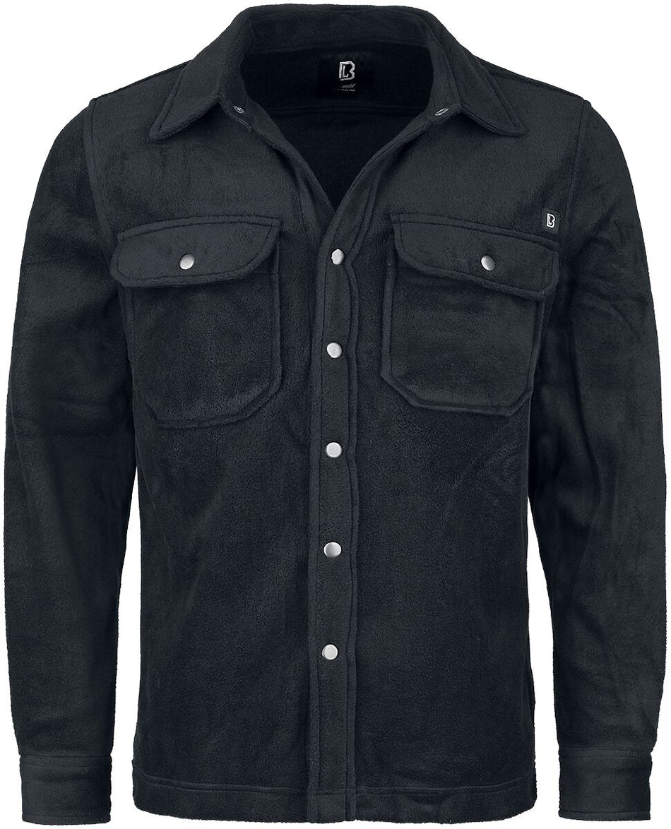 Chemise manches longues  de Brandit - Chemise Polaire Jeff - S à 5XL - pour Homme - noir - Brandit