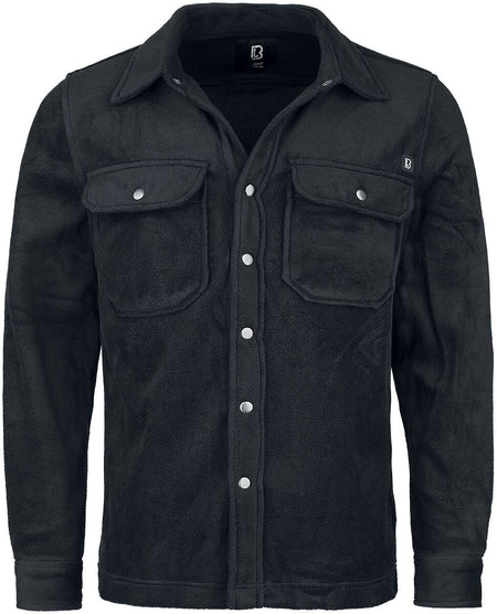 Chemise manches longues  de Brandit - Chemise Polaire Jeff - S à XXL - pour Homme - noir - Brandit