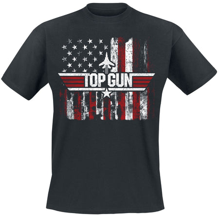 T-Shirt Manches courtes  de Top Gun - Maverick - America - S à 5XL - pour Homme - noir - Top Gun