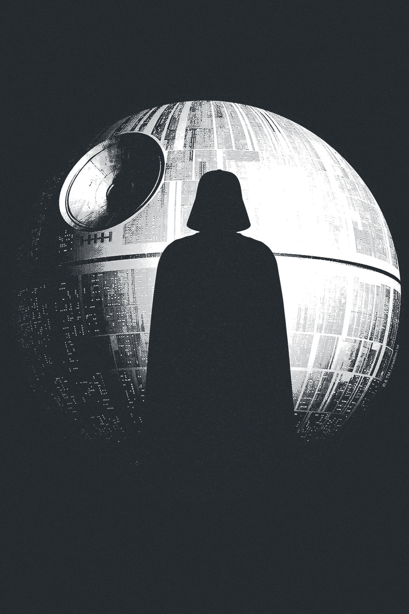 T-Shirt Manches courtes Disney de Star Wars - Rogue One - Silhouette Étoile Noire - M à 5XL - pour Homme - noir - Star Wars - View 2