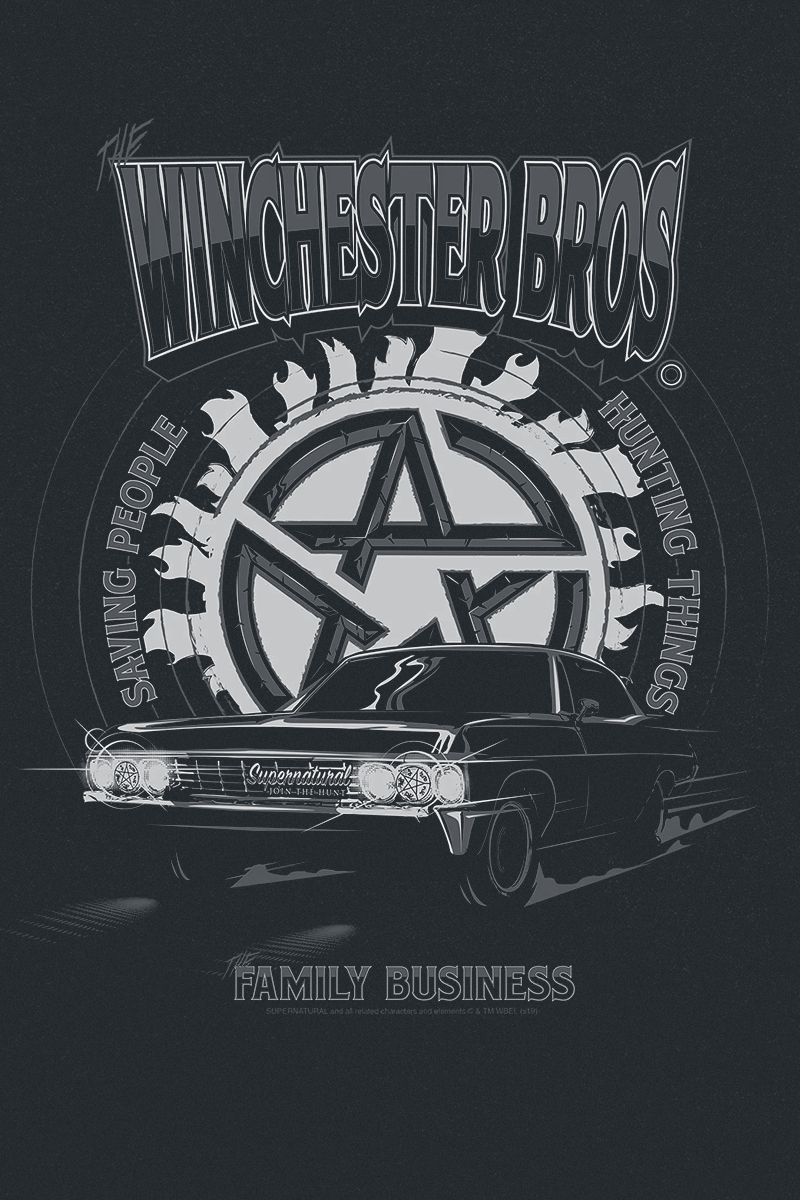 T-Shirt Manches courtes  de Supernatural - Winchester Bros - S à 5XL - pour Homme - noir - Supernatural - View 2