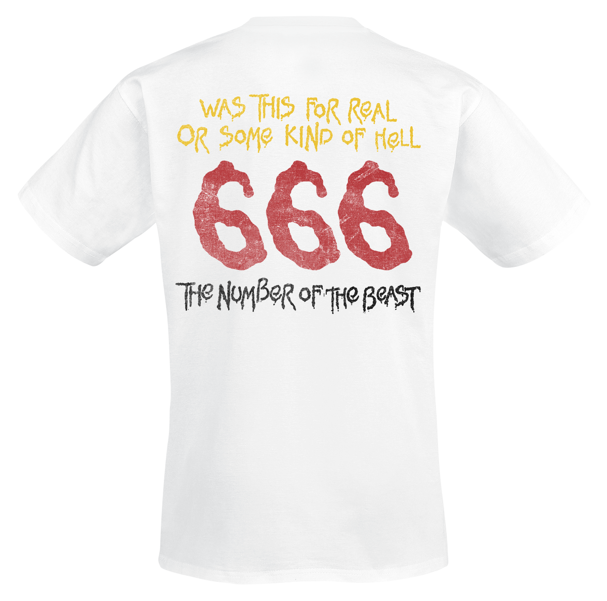T-Shirt Manches courtes  de Iron Maiden - Stylised Dancing Flames - S à XXL - pour Homme - blanc - Iron Maiden - View 2