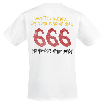 T-Shirt Manches courtes  de Iron Maiden - Stylised Dancing Flames - S à XXL - pour Homme - blanc - Iron Maiden - View 2
