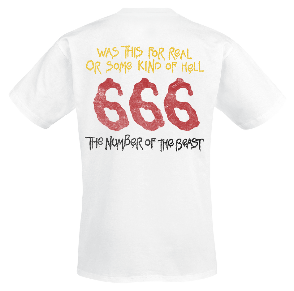 T-Shirt Manches courtes  de Iron Maiden - Stylised Dancing Flames - S à XXL - pour Homme - blanc - Iron Maiden - View 2