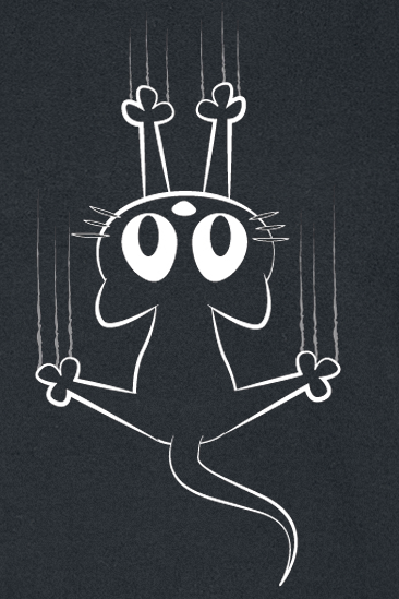 T-Shirt Manches courtes Fun de Tierisch - Slipping Cat - S à XXL - pour Femme - noir - Tierisch - View 2