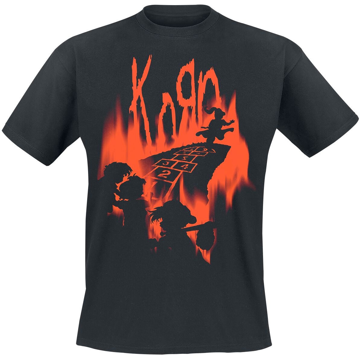 T-Shirt Manches courtes  de Korn - Hopscotch Flame - S à XXL - pour Homme - noir - Korn