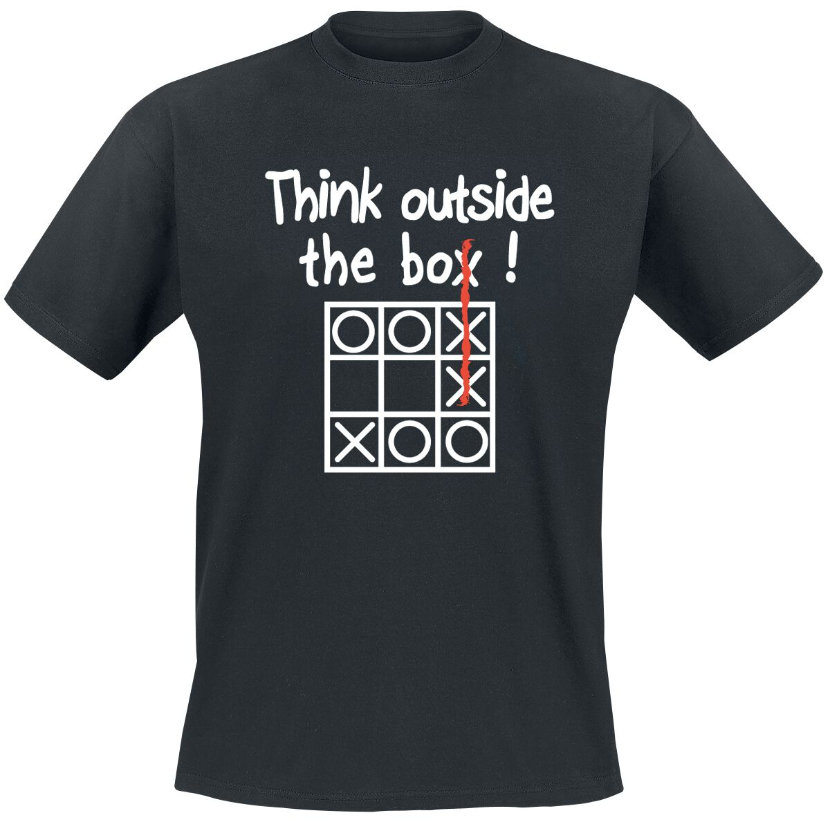 T-Shirt Manches courtes Fun de Slogans - Think Outside The Box - M à 5XL - pour Homme - noir - Slogans