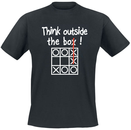 T-Shirt Manches courtes Fun de Slogans - Think Outside The Box - M à 5XL - pour Homme - noir - Slogans