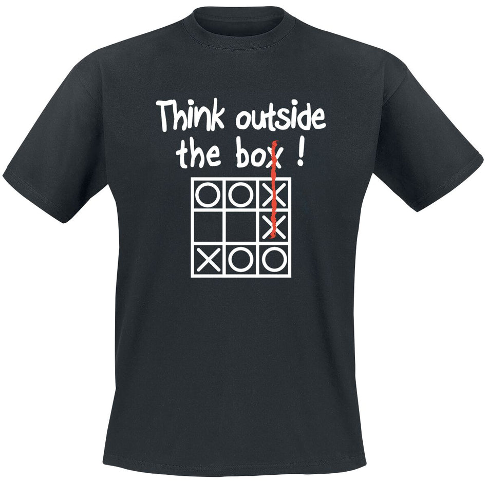 T-Shirt Manches courtes Fun de Slogans - Think Outside The Box - M à 5XL - pour Homme - noir - Slogans