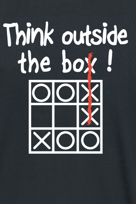 T-Shirt Manches courtes Fun de Slogans - Think Outside The Box - M à 5XL - pour Homme - noir - Slogans - View 2