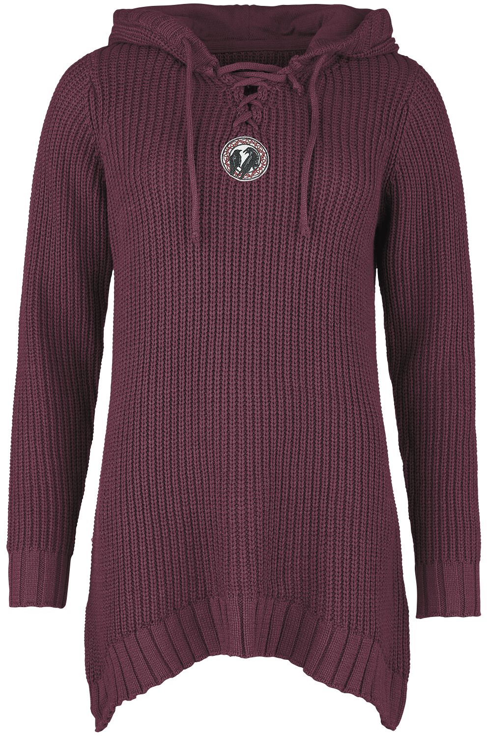Pull tricoté  de Black Premium by EMP - Pull Tricoté Avec Capuche & Laçage - S à XXL - pour Femme - bordeaux - Black Premium by EMP