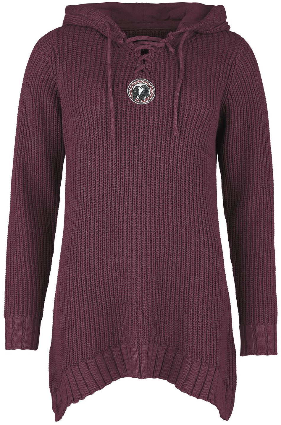 Pull tricoté  de Black Premium by EMP - Pull Tricoté Avec Capuche & Laçage - S à XXL - pour Femme - bordeaux - Black Premium by EMP