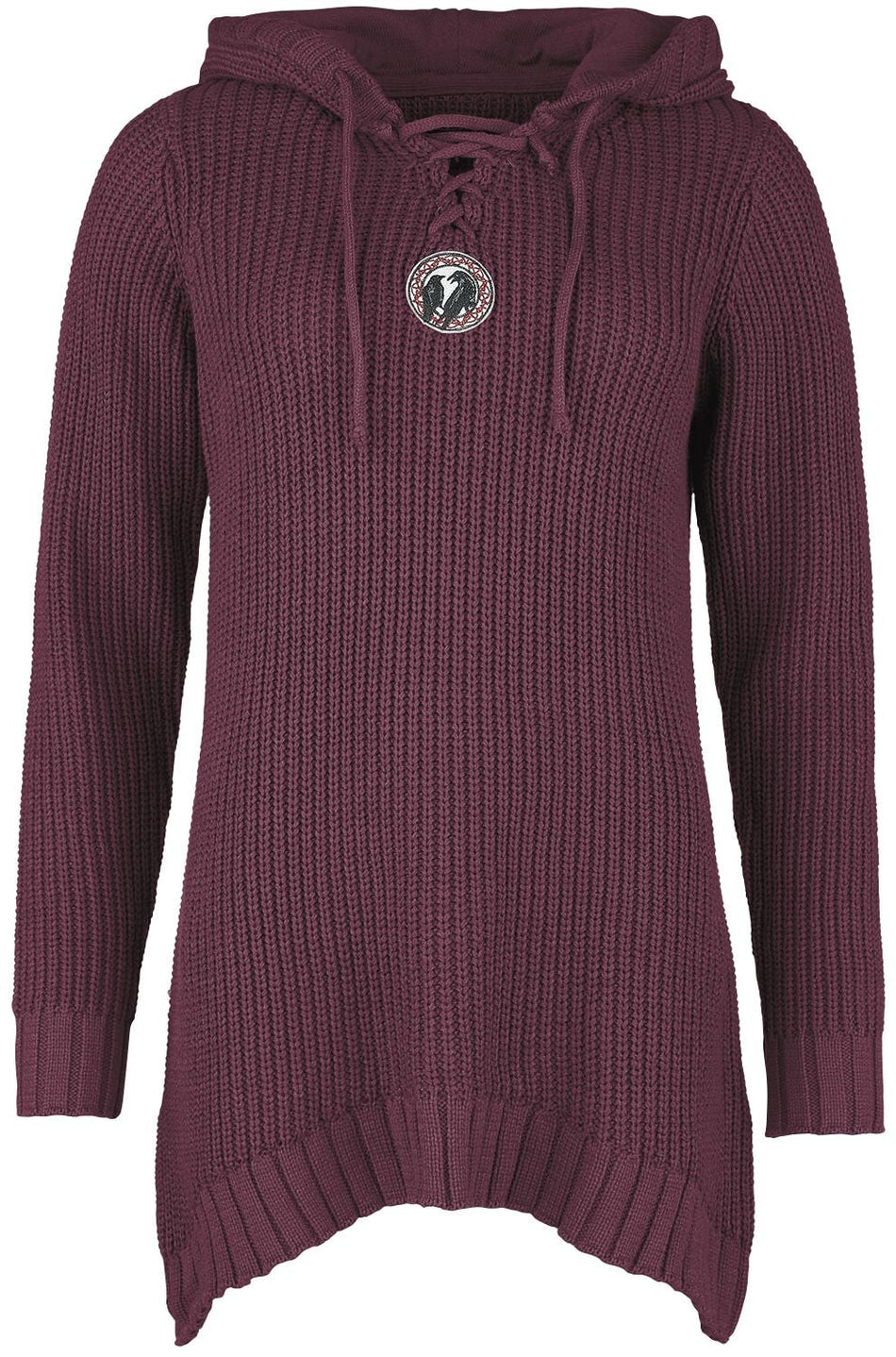 Pull tricoté  de Black Premium by EMP - Pull Tricoté Avec Capuche & Laçage - S à XXL - pour Femme - bordeaux - Black Premium by EMP