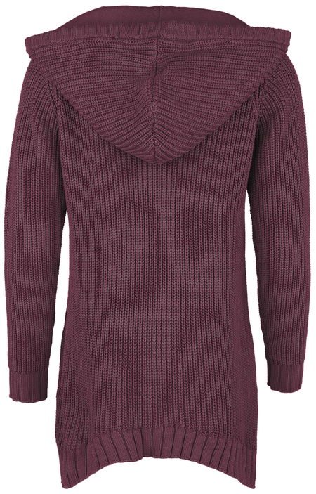 Pull tricoté  de Black Premium by EMP - Pull Tricoté Avec Capuche & Laçage - S à XXL - pour Femme - bordeaux - Black Premium by EMP - View 2