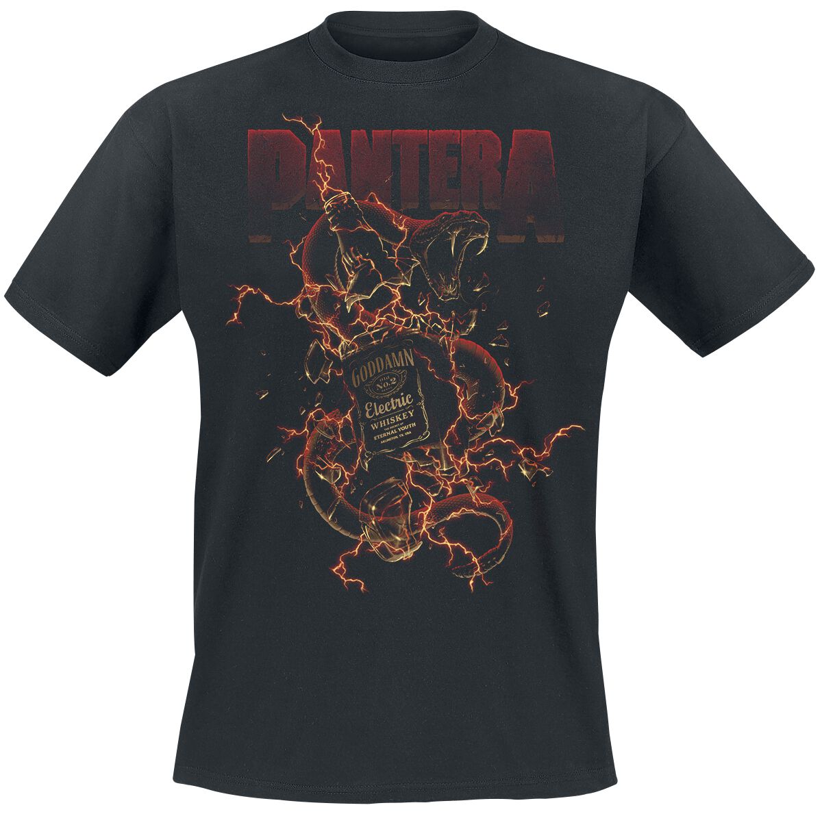 T-Shirt Manches courtes  de Pantera - Whiskey Snake - XL à 3XL - pour Homme - noir - Pantera