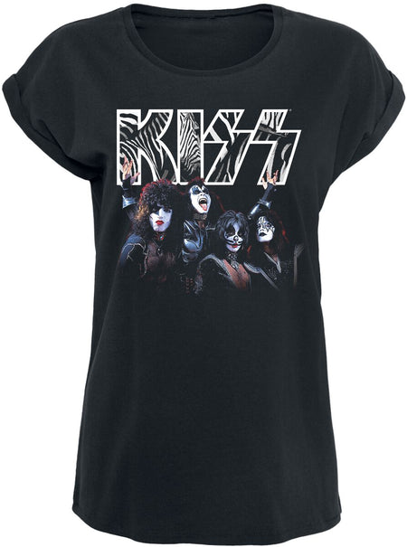 T-Shirt Manches courtes  de Kiss - Zebra Stripe - S à XXL - pour Femme - noir - Kiss