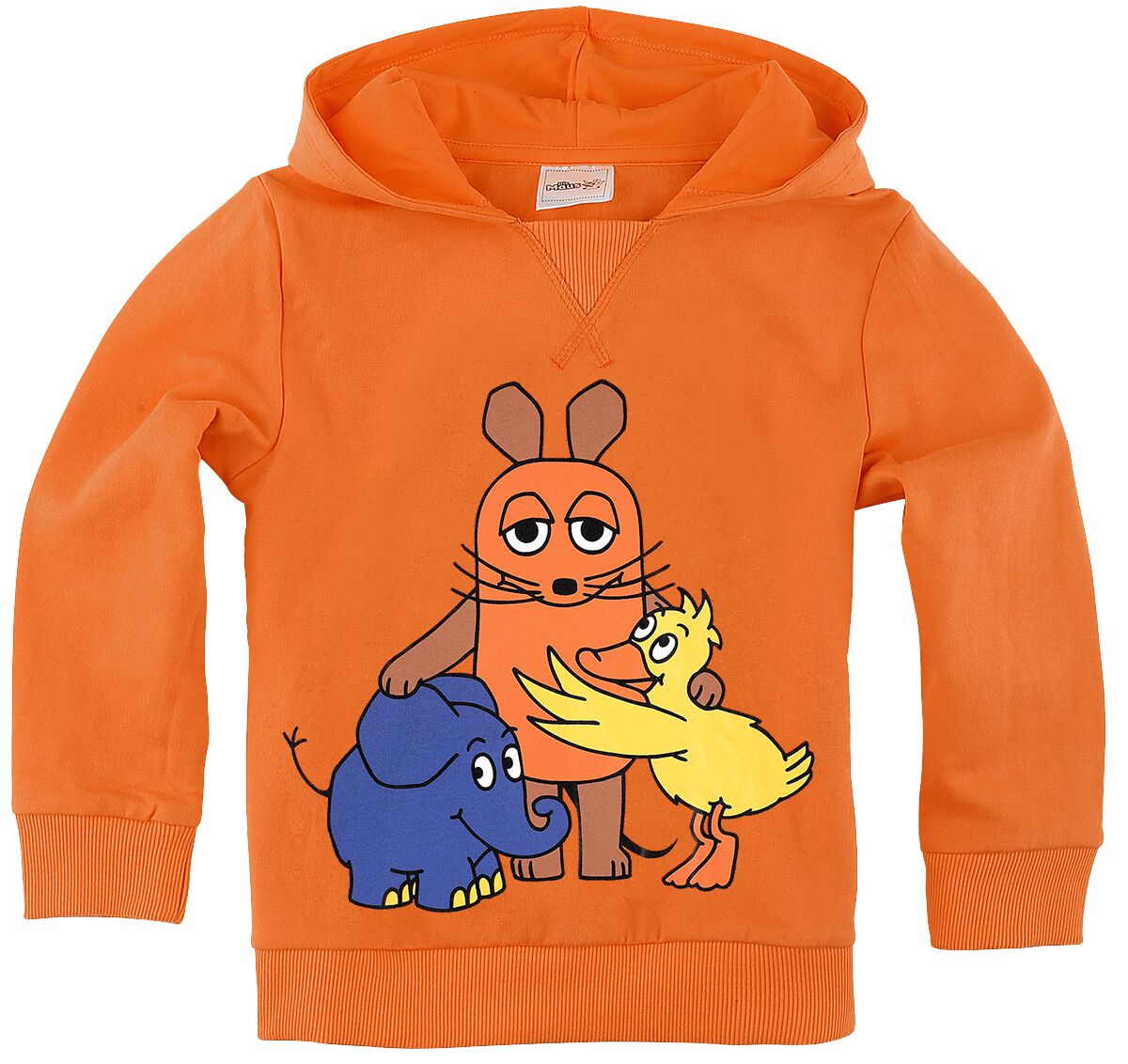 Sweat-shirt à capuche  de Die Sendung mit der Maus - Enfants - Groupe Souris - 104 à 140 - pour Femme - orange - Die Sendung mit der Maus