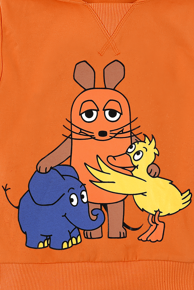 Sweat-shirt à capuche  de Die Sendung mit der Maus - Enfants - Groupe Souris - 104 à 140 - pour Femme - orange - Die Sendung mit der Maus - View 2