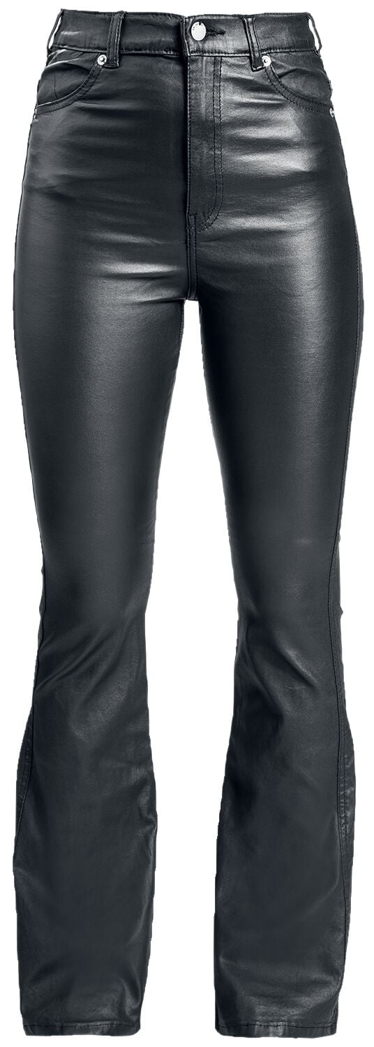 Pantalon imitation cuir  de Dr. Denim - Moxy Flare - XS à M - pour Femme - noir - Dr. Denim
