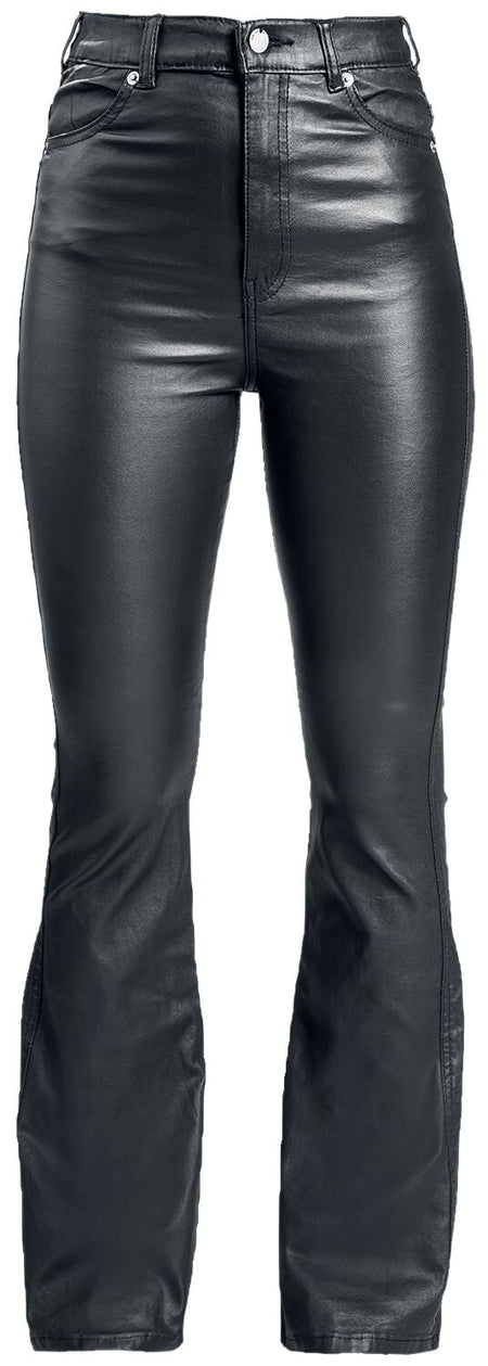 Pantalon imitation cuir  de Dr. Denim - Moxy Flare - XS à M - pour Femme - noir - Dr. Denim