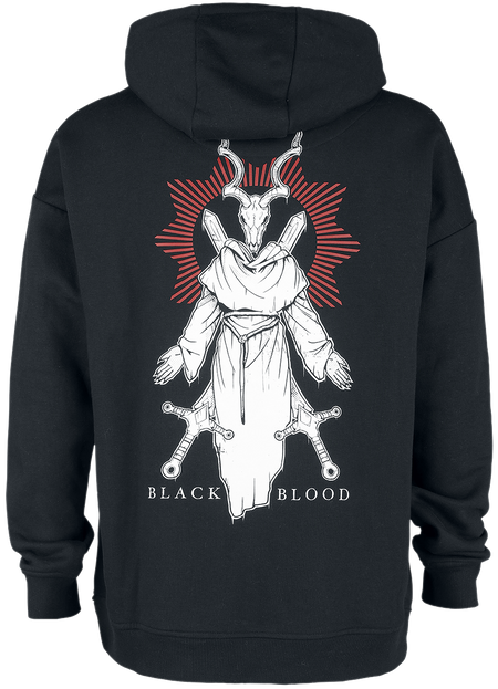 Sweat-shirt à capuche Gothic de Black Blood by Gothicana - Batariel - S à L - pour Homme - noir - Black Blood by Gothicana - View 2