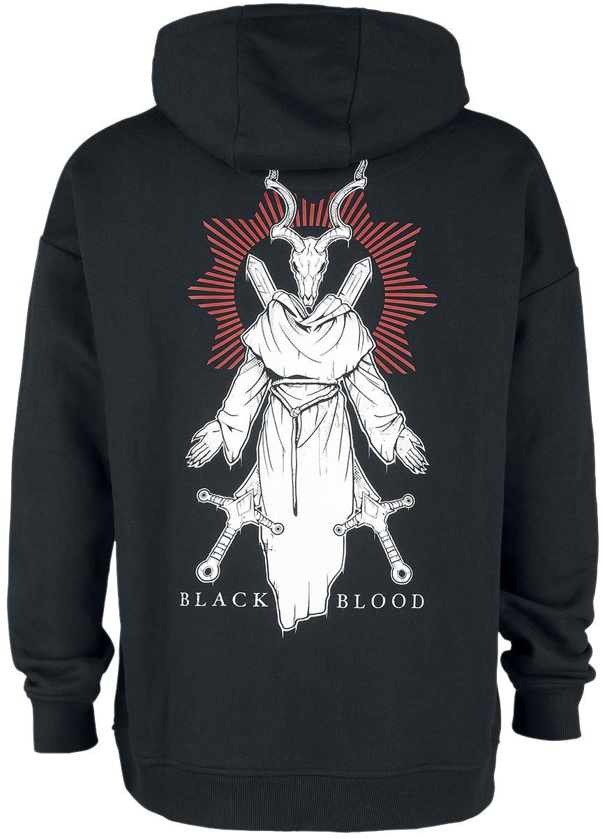Sweat-shirt à capuche Gothic de Black Blood by Gothicana - Batariel - S à L - pour Homme - noir - Black Blood by Gothicana - View 2