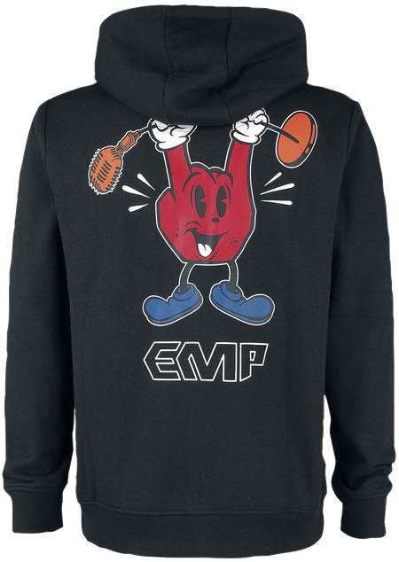 Sweat-shirt zippé à capuche  de Collection EMP Stage - Sweat à capuche zippé avec rock hand & logo EMP - S à XXL - pour Homme - noir - Collection EMP Stage - View 2