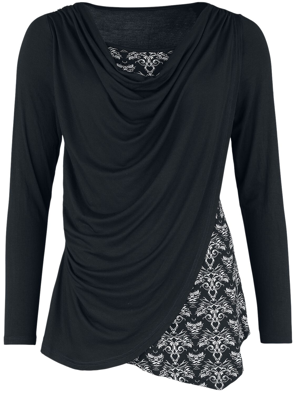T-shirt manches longues Gothic de Gothicana by EMP - Gothicana X Anne Stokes - Haut manches longues avec look double épaisseur - XS à M - pour Femme - noir - Gothicana by EMP