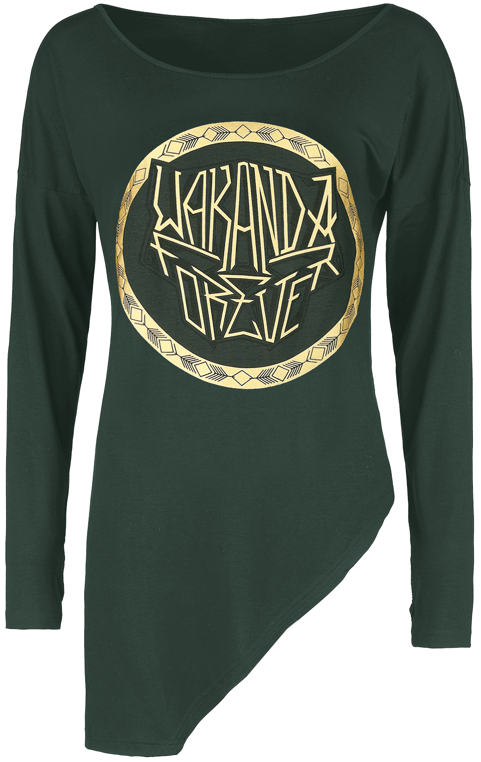 T-shirt manches longues  de Black Panther - Logo Doré - S - pour Femme - vert - Black Panther - View 2