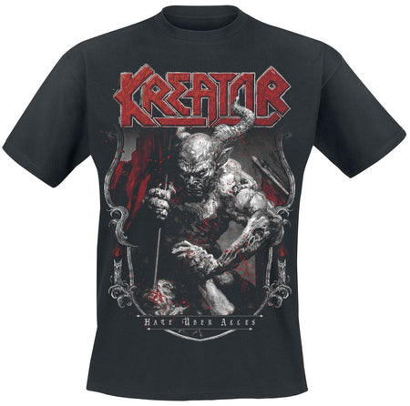 T-Shirt Manches courtes  de Kreator - Hate Über Alles Crest - S à 3XL - pour Homme - noir - Kreator