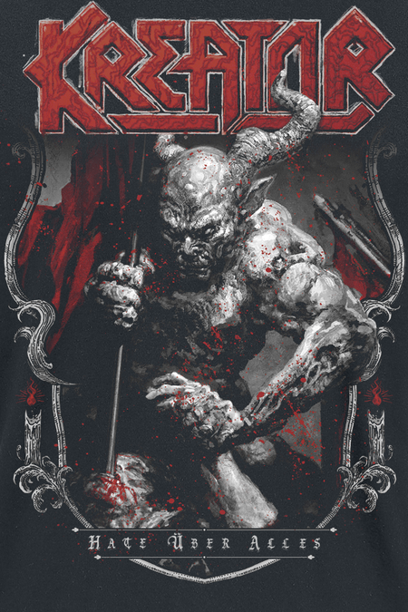T-Shirt Manches courtes  de Kreator - Hate Über Alles Crest - S à 3XL - pour Homme - noir - Kreator - View 2