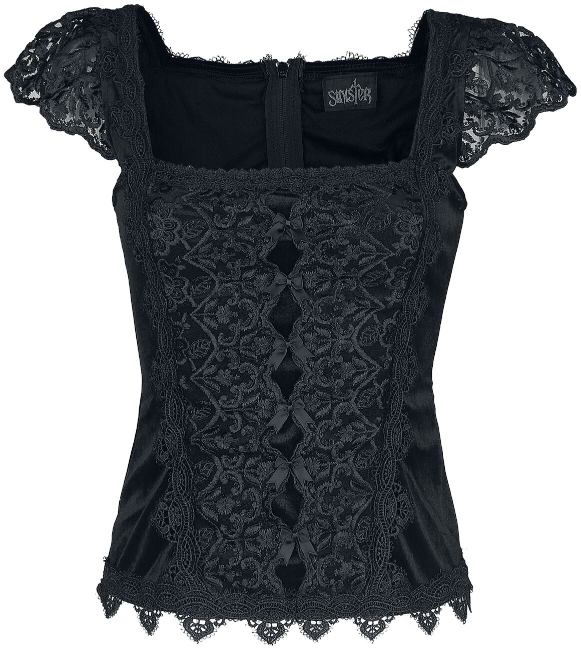 Top Gothic de Sinister Gothic - Top De Style Gothique - XS à XXL - pour Femme - noir - Sinister Gothic