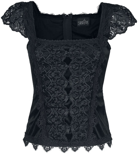 Top Gothic de Sinister Gothic - Top De Style Gothique - XS à XXL - pour Femme - noir - Sinister Gothic