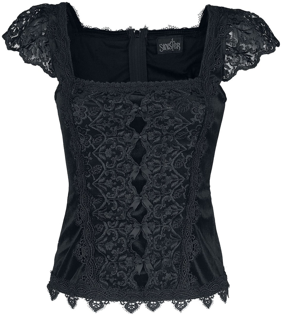 Top Gothic de Sinister Gothic - Top De Style Gothique - XS à XXL - pour Femme - noir - Sinister Gothic