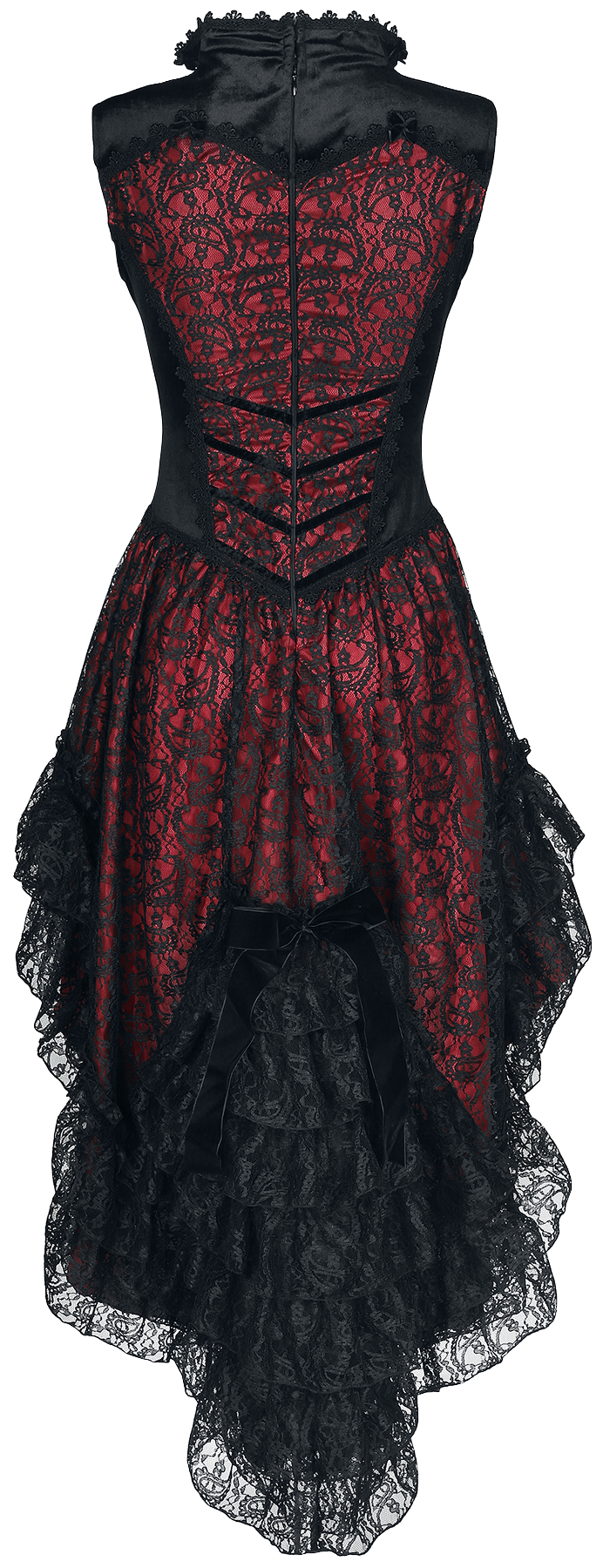 Robe mi-longue Gothic de Sinister Gothic - Robe Gothique - XS à 4XL - pour Femme - noir/rouge - Sinister Gothic - View 2