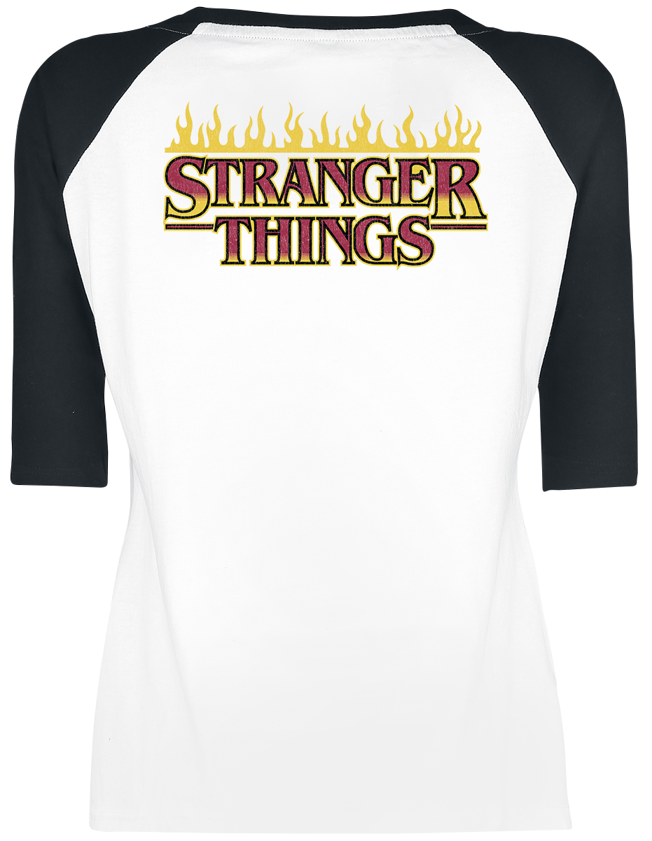 T-shirt manches longues  de Stranger Things - Hellfire Club - M à 3XL - pour Femme - blanc/noir - Stranger Things - View 2