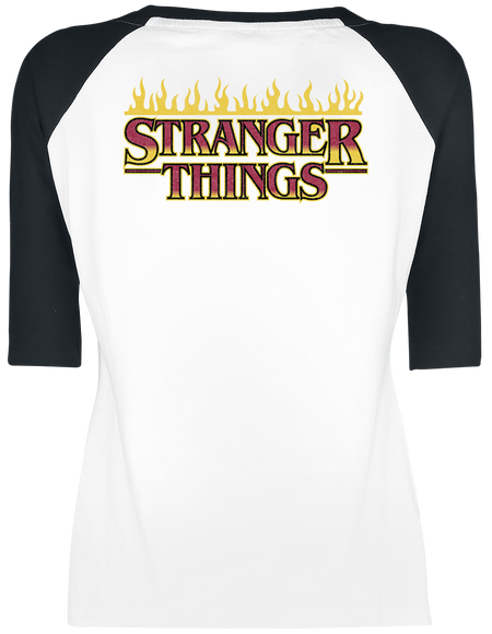 T-shirt manches longues  de Stranger Things - Hellfire Club - M à 3XL - pour Femme - blanc/noir - Stranger Things - View 2
