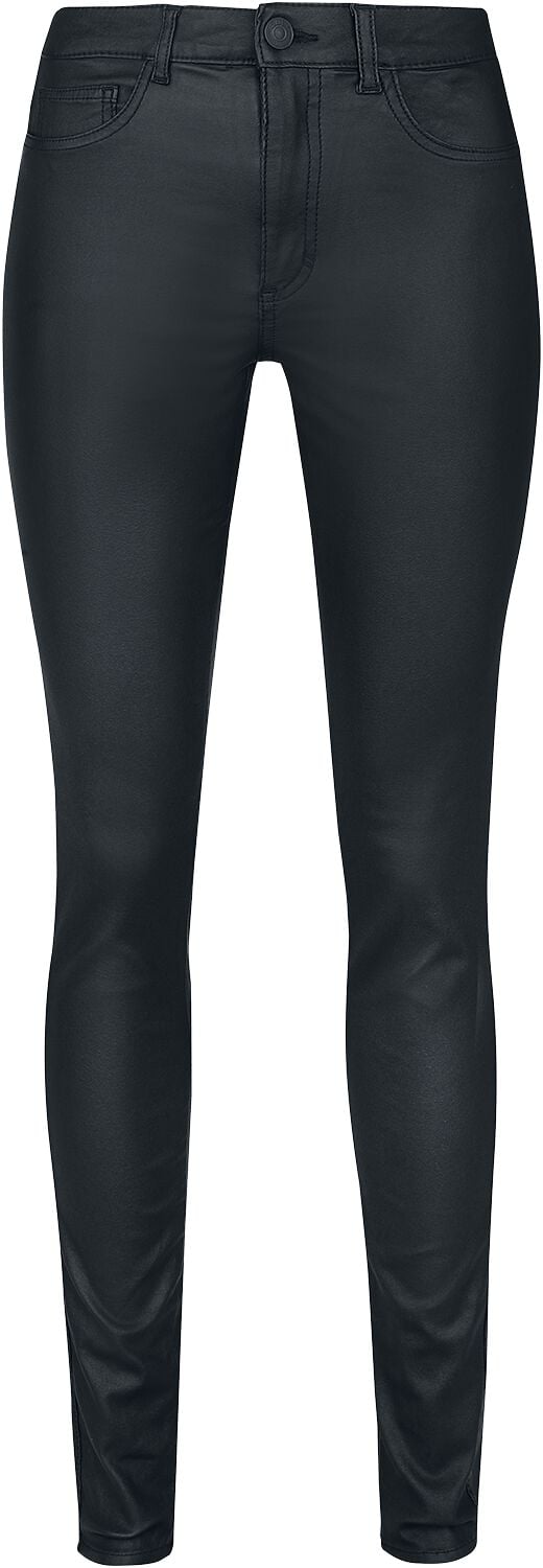 Pantalon imitation cuir  de Only - ONLROYAL HW SK ROCK COATED - W26L32 à W34L32 - pour Femme - noir - Only