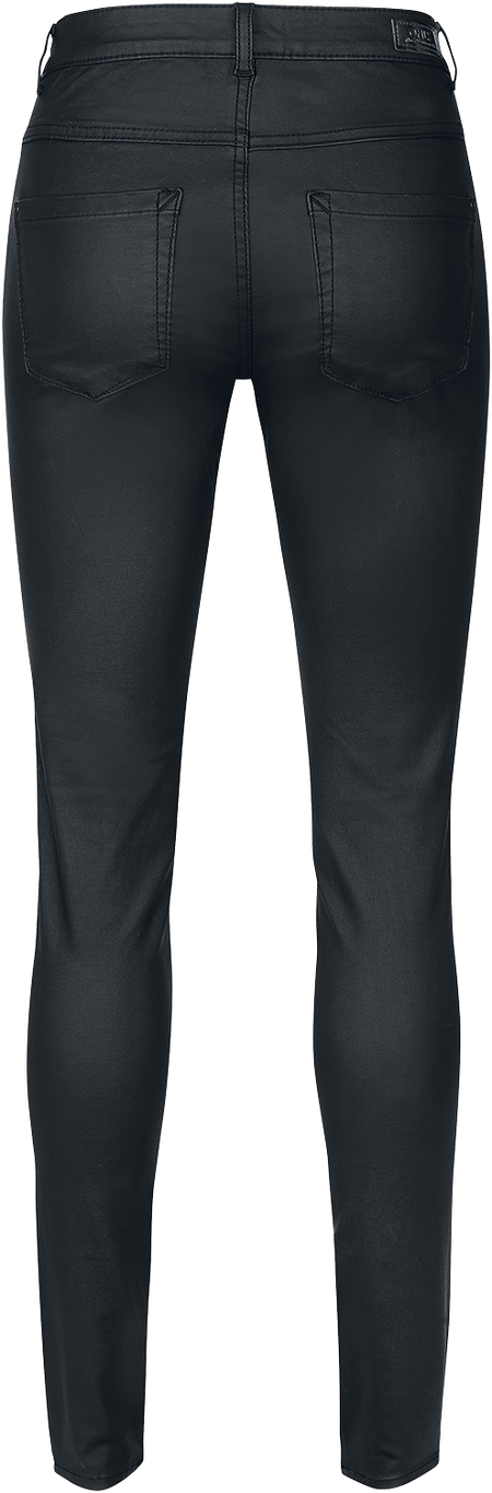 Pantalon imitation cuir  de Only - ONLROYAL HW SK ROCK COATED - W26L32 à W34L32 - pour Femme - noir - Only - View 2