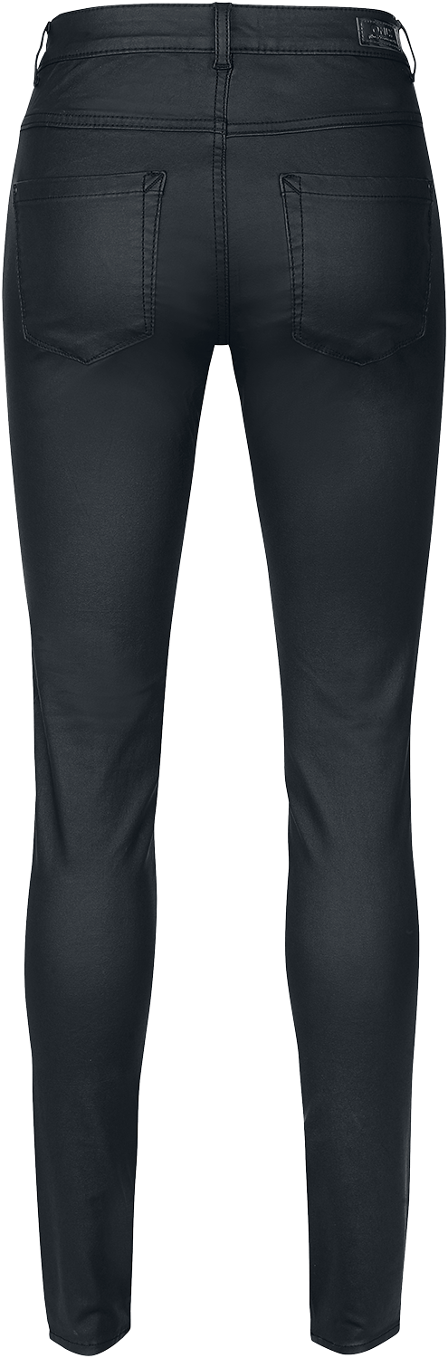 Pantalon imitation cuir  de Only - ONLROYAL HW SK ROCK COATED - W26L32 à W34L32 - pour Femme - noir - Only - View 2