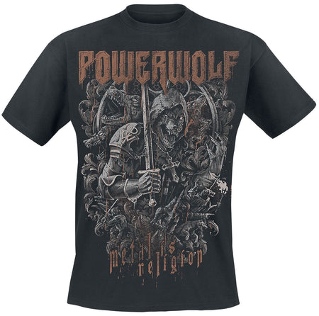 T-Shirt Manches courtes  de Powerwolf - Knights And Wolves - S à 5XL - pour Homme - noir - Powerwolf