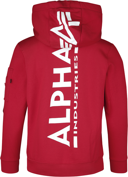 Sweat-shirt à capuche  de Alpha Industries - Sweat à capuche Imprimé dans le Dos - S à XXL - pour Homme - rouge - alpha industries - View 2