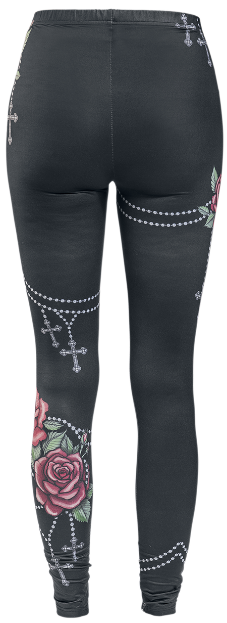 Legging  de Rock Rebel by EMP - Leggings avec Roses & Croix - XS à 5XL - pour Femme - noir - Rock Rebel by EMP - View 2